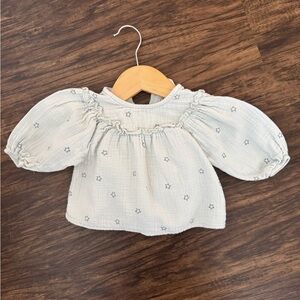 Quincy Mae Light Blue Star Bloomer Set 0-3m